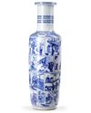 A CHINESE BLUE AND WHITE 'FIGURAL' ROULEAU VASE, CHINA, QING DYNASTY (1644-1911)