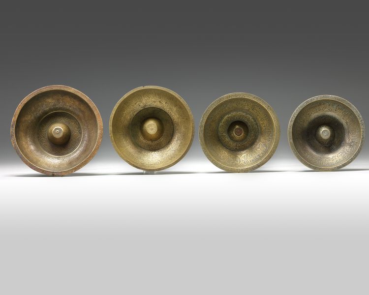 A GROUP OF FOUR MAGIC BOWLS, PERSIA, 18TH-19TH CENTURY