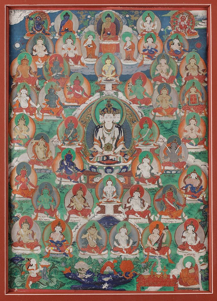 A Mongolian thangkha depicting the Mandala of Vairocana