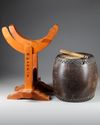 JAPANESE DRUM WITH STAND, 19TH CENTURY