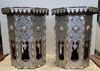 Two wooden mother of pearl inlaid tables