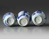 Three Chinese blue and white 'ladies' small ovoid jars