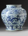 A Chinese blue and white 'dragon' jar