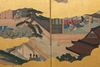 A JAPANESE MID-SIZE SIX -PANEL BYÔBU, PAINTING ON GOLDLEAF, MEIJI PERIOD (1868-1912)