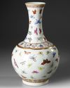A CHINESE FAMILLE ROSE 'BUTTERFLY' BOTTLE VASE
