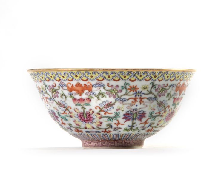 A Chinese famille rose 'bats and lotus' bowl