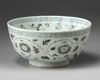 A Chinese blue and white 'scrolling lotus' bowl