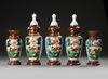 A SET OF FIVE OPALINE  VASES, FRANCE, 19TH CENTURY