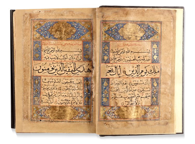 AN ILLUMINATED QURAN, SIGNED KAMAL AL-DIN Al-GHAZALI, DAR AL-SALAM( BAGDAD) AND DATED JUMADAA AL-THANI IN 946 AH/1539 AD