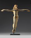 A large carved ivory figure of the crucified Christ from Goa-India