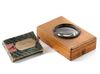 VICTORIAN MAGNIFYING BOX WOOD MONOSCOPE MAGNIFIER GLASS VIEWER, 19TH CENTURY