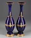 A PAIR OF FRENCH BLUE PORCELAIN VASES, CIRCA 1900