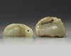 TWO CHINESE CELADON JADE GEESE CARVINGS, 19TH-20TH CENTURY