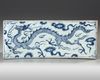 A CHINESE RECTANGULAR BLUE AND WHITE PILLOW, QING DYNASTY (1644-1911)