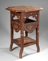 A SYRIAN CARVED AND BONE-INLAID WOODEN TABLE, 20TH CENTURY