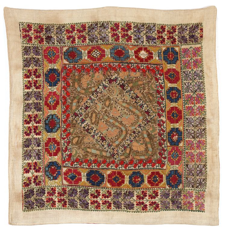 AN OTTOMAN  EMBROIDERED TEXTILE PANEL 19TH CENTURY