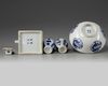 A group of four Chinese blue and white vessels