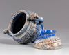 A Chinese lapis lazuli archiastic censer and cover