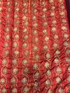 AN OTTOMAN EMBROIDERED DEEP RED SILK PANEL