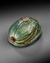 A GROUP OF EGYPTIAN GLAZED COMPOSITION SCARAB SEALS WITH HIEROGLYPHIC MOTIF, MIDDLE TO LATE KINGDOM, CIRCA 2133-525 B.C.