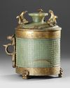 A BRONZE-MOUNTED JADE CENSER AND COVER, CHINA, ZHOU DYNASTY