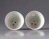 Two Chinese rose glazed cups