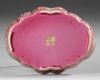 A CHINESE FAMILLE ROSE LOBED TEA TRAY, 19TH-20TH CENTURY