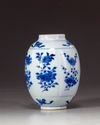 A Chinese blue and white lobbed jar