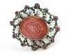 A MUGHAL GEM-SET CARNELIAN SILVER-MOUNTED PENDANT, INDIA ,19TH CENTURY