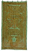 AN OTTOMAN METAL THREAD EMBROIDERED CURTAIN, TURKEY OR EGYPT, LATE 19TH CENTURY