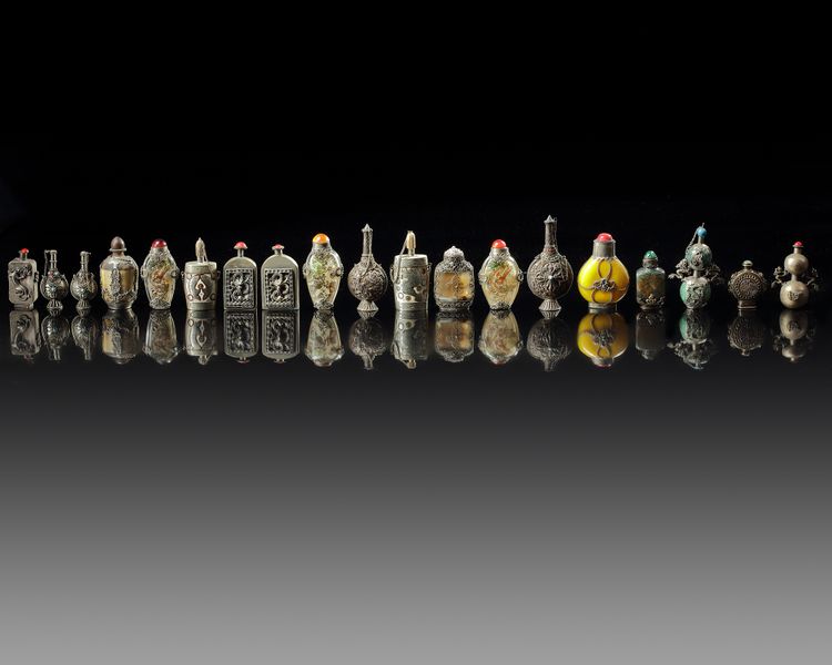 A GROUP OF EIGHTEEN CHINESE SNUFF BOTTLES