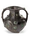 A LARGE CHINESE BURNISHED GRAY POTTERY AMPHORA, HAN DYNASTY (206 BC- 220 AD)