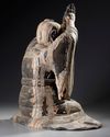 A JAPANESE WOODED FIGURE OF A DEVOTEE IN PRAYER, 16TH CENTURY