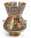 A LARGE ISLAMIC ENAMELED GLASS MOSQUE LAMP, 19TH CENTURY