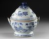 A CHINESE BLUE AND WHITE COVERED TUREEN, 18TH CENTURY
