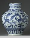 A Chinese blue and white Ming-style ‘dragon’ vase