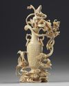 A Chinese carved ivory 'Guanyin' vase