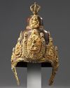 A Nepalese parcel gilt copper ritual crown
