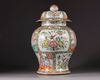 A large Cantonese vase with cover