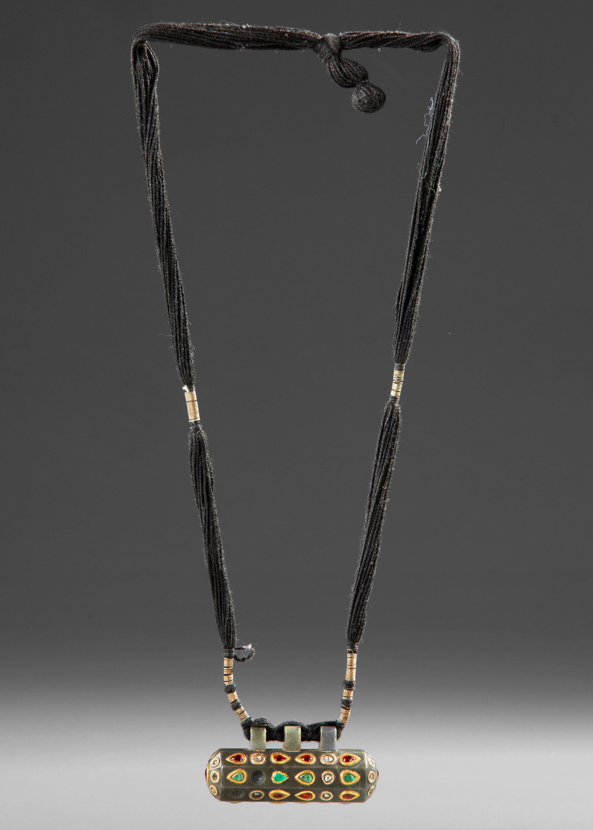 A MUGHAL GEM-SET JADE PENDANT, INDIA, 19TH CENTURY