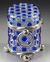A BLUE CRYSTAL BOX, 20TH  CENTURY