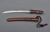 An O-tanto in unique shibuichi kanagu Koshirae