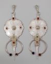 A pair of silver with mineral stone inlay fibula