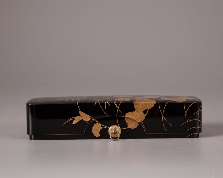 A rectangular 'fubako' lacquered box