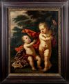 CIRCLE OF ADRIAEN VD WERFF - 'TWO PUTTI', DUTCH EARLY 18TH CENTURY