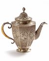 A PERSIAN SILVER TEAPOT, 19TH CENTURY