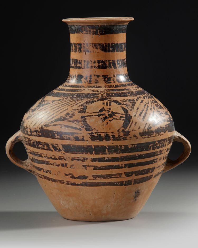 CHINESE PAINTED POTTERY JAR, NEOLITHIC PERIOD, BANSHAN CULTURE, GANSU PROVINCE, 3RD MILLENNIUM BC OR LATER