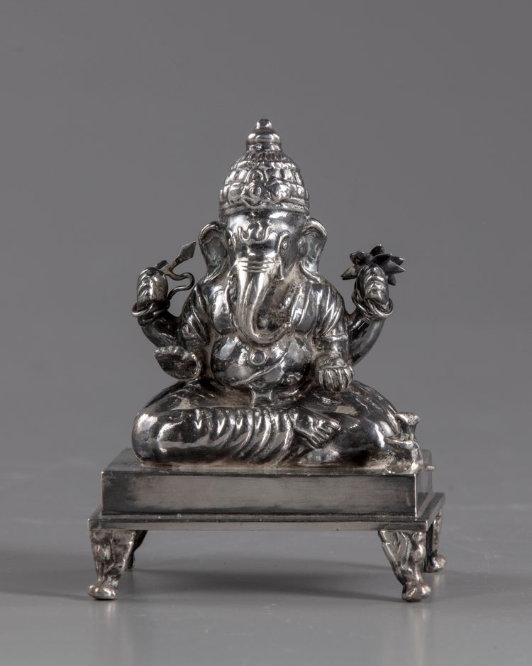 A silver figure of Ganesha