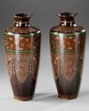 A PAIR OF JAPANESE CLOISONNE VASES,  MEIJI PERIOD (1868-1912)