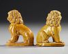 A PAIR OF CHINESE GLAZED GUARDIAN LIONS, 18TH CENTURY